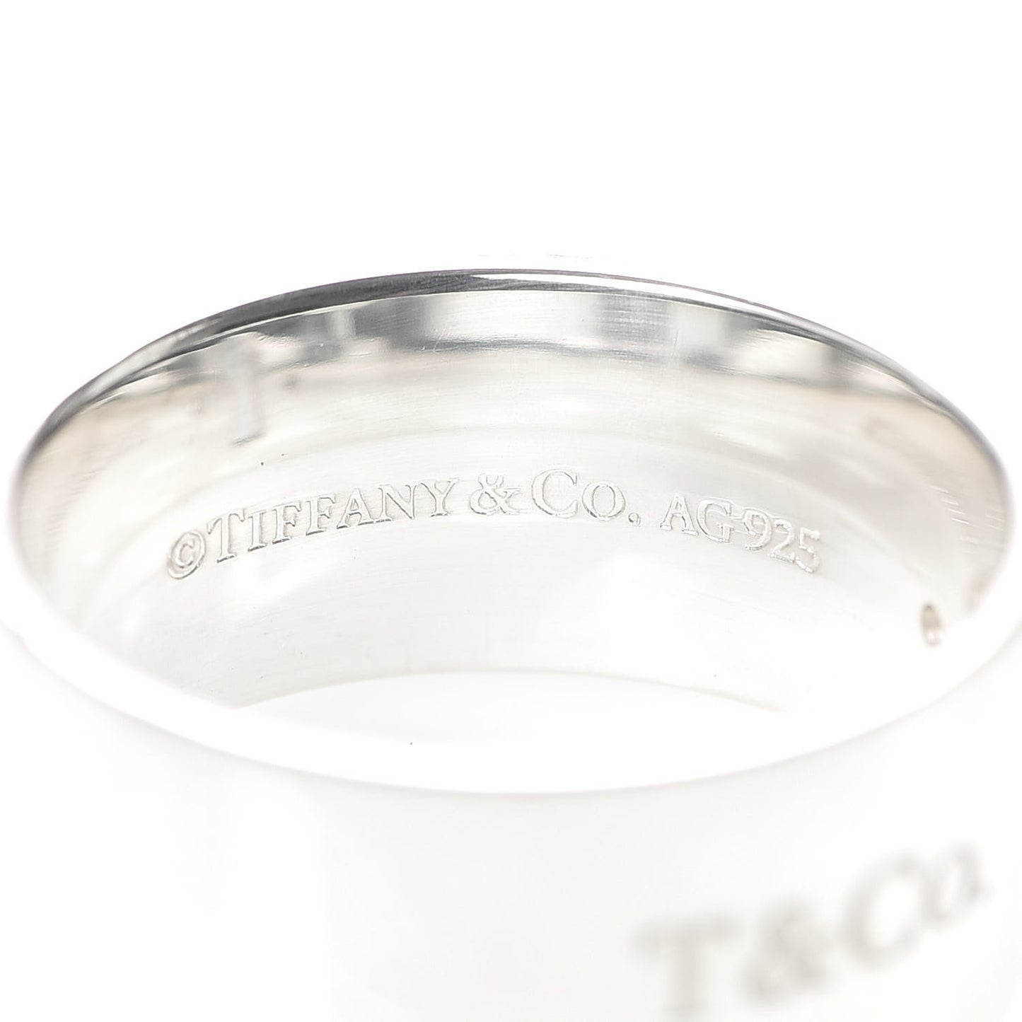 Sterling Silver Diamond Lock Wide Band Ring 56 7.5