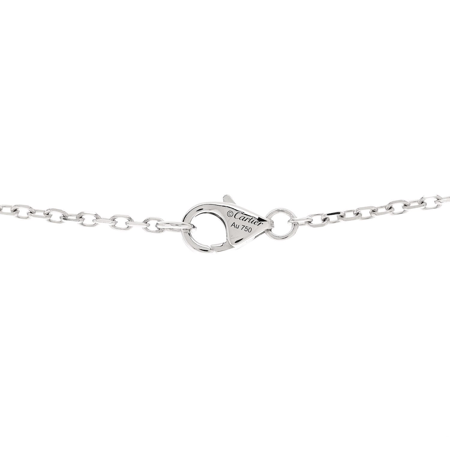 Cartier 18K White Gold Diamond Interlocking LOVE Paved Necklace 4 of 5