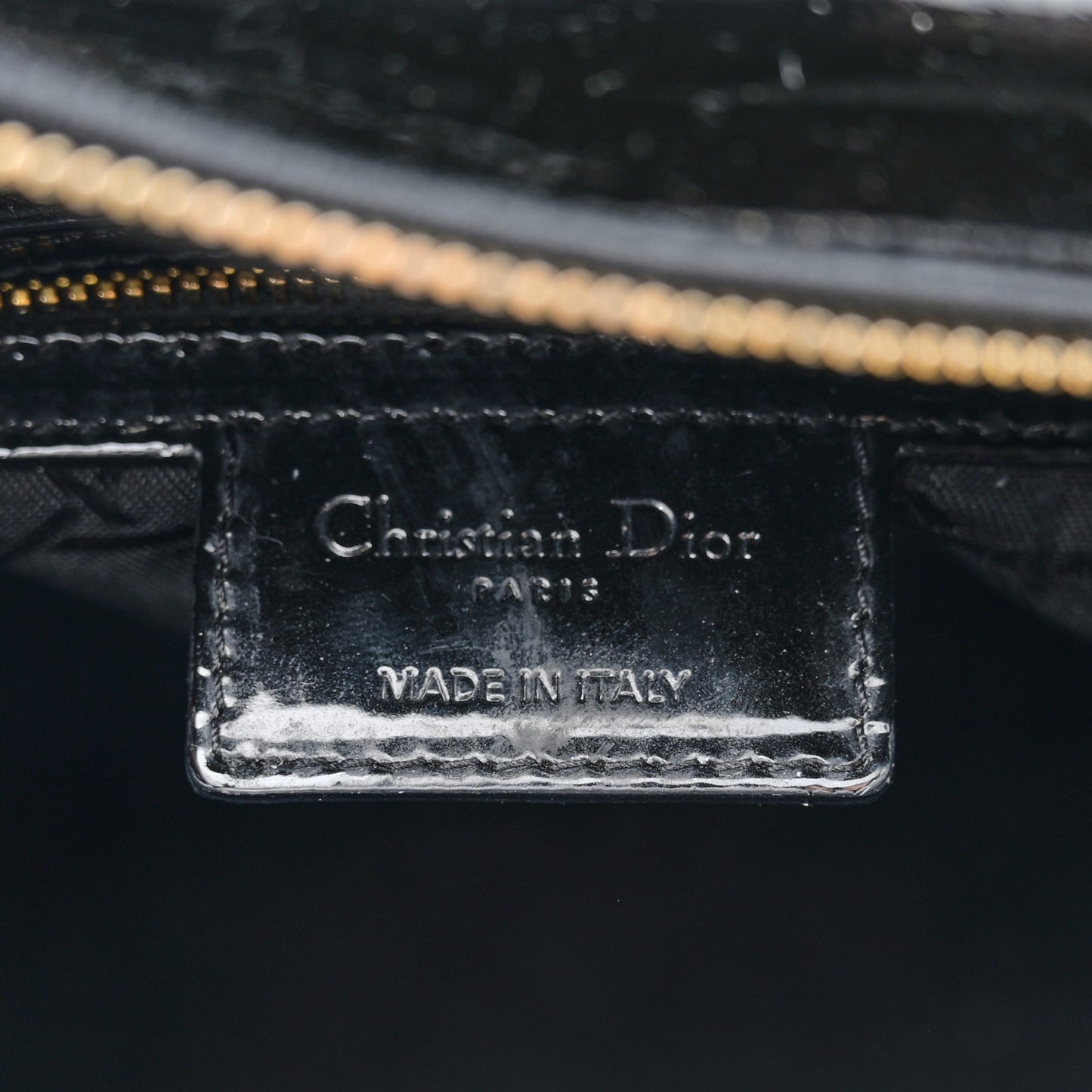 Patent Cannage Large Lady Dior Black