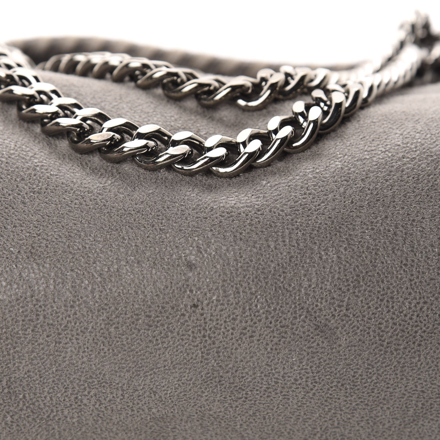 Stella McCartney Shaggy Deer Mini Falabella Fold Over Tote Light Grey 7 of 11
