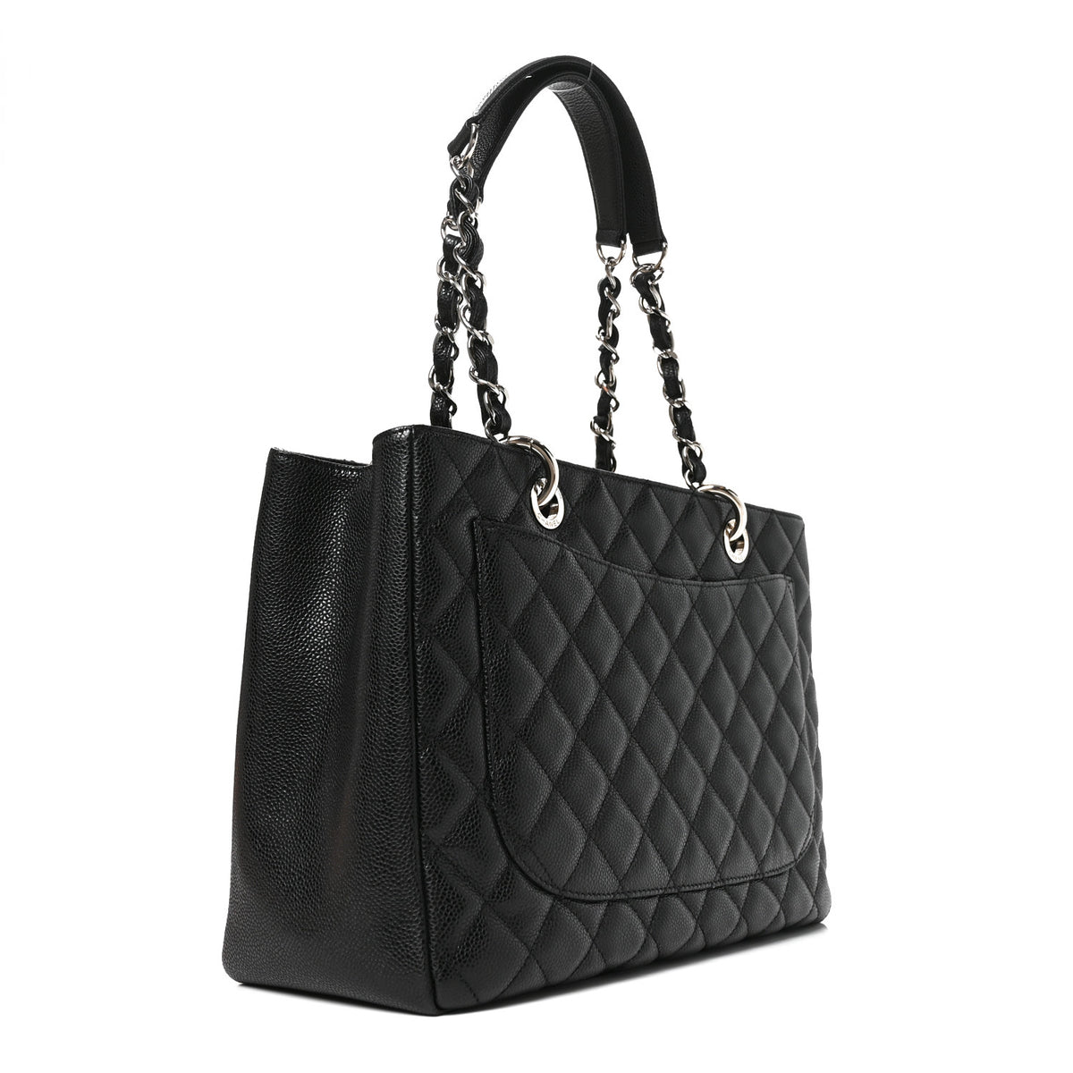 Caviar Quilted Grand Shopping Tote GST Black