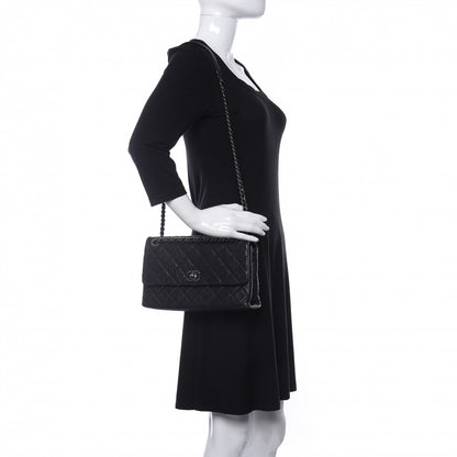 Chanel Crumpled Lambskin Quilted Medium Single Flap Black 2 of 13