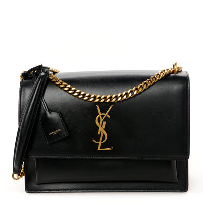 Saint Laurent Calfskin Large Monogram Sunset Black 1 of 11