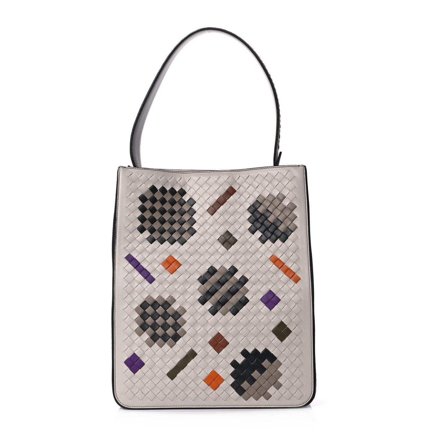 Nappa Intrecciato Artsy Tote Cement Abstract