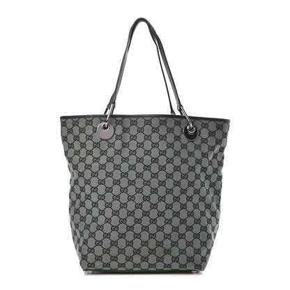 Gucci Monogram Large Eclipse Tote Green Black 1 of 16