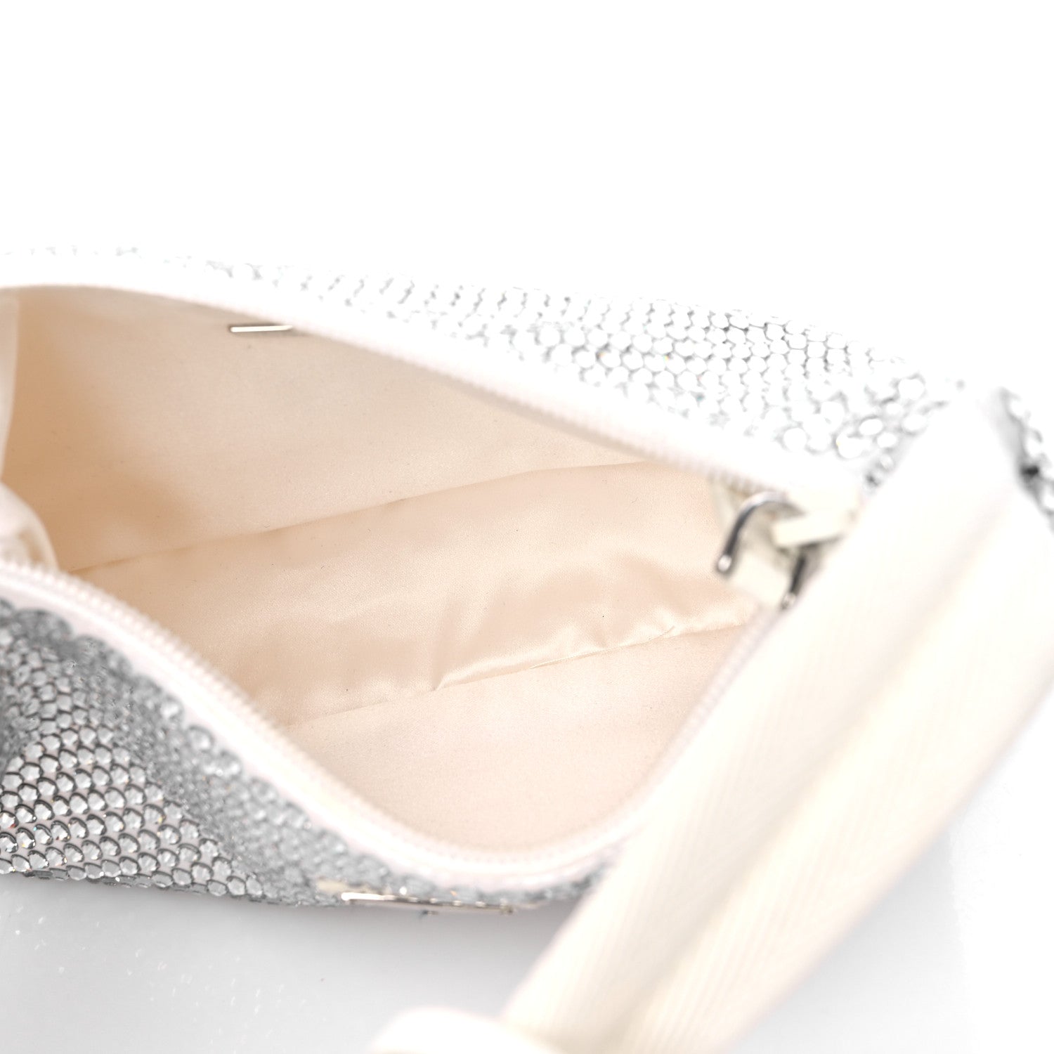Prada Satin Crystal Mini Re-Edition 2000 Bag White 5 of 9