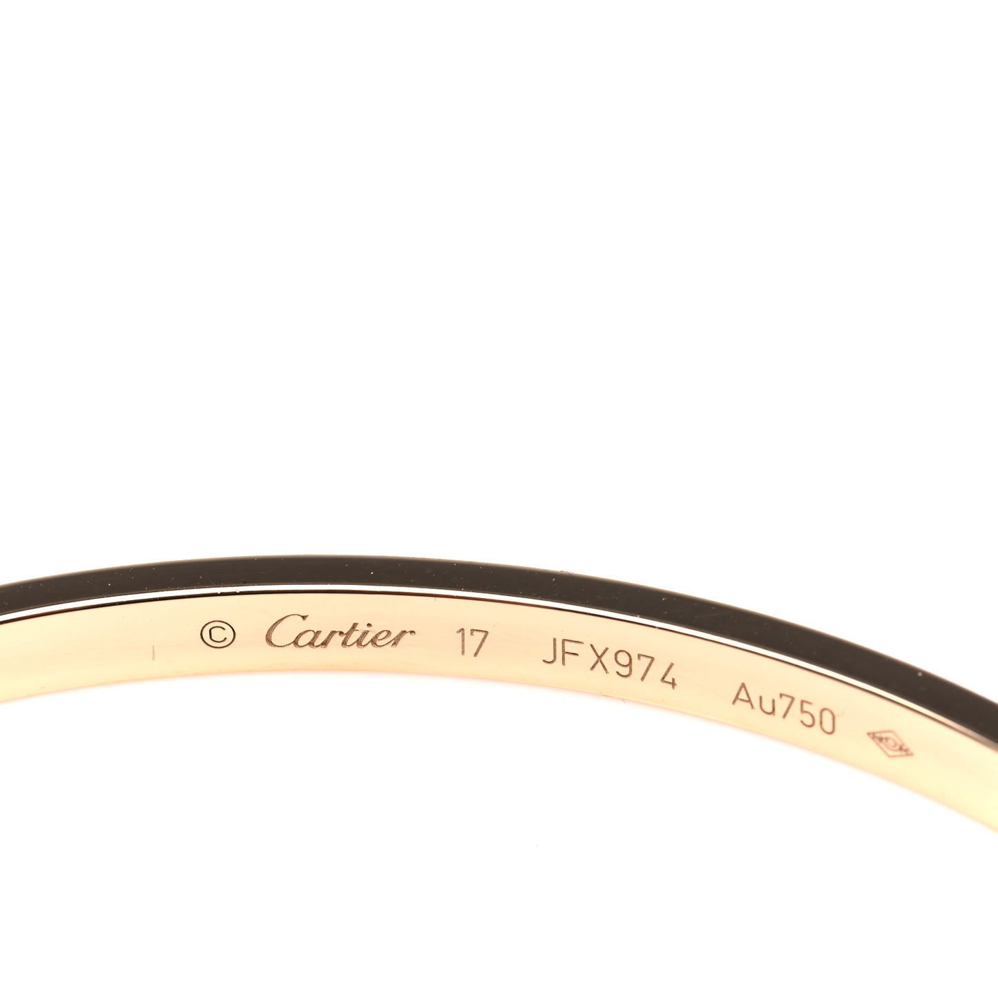 18K Yellow Gold Small LOVE Bracelet 17