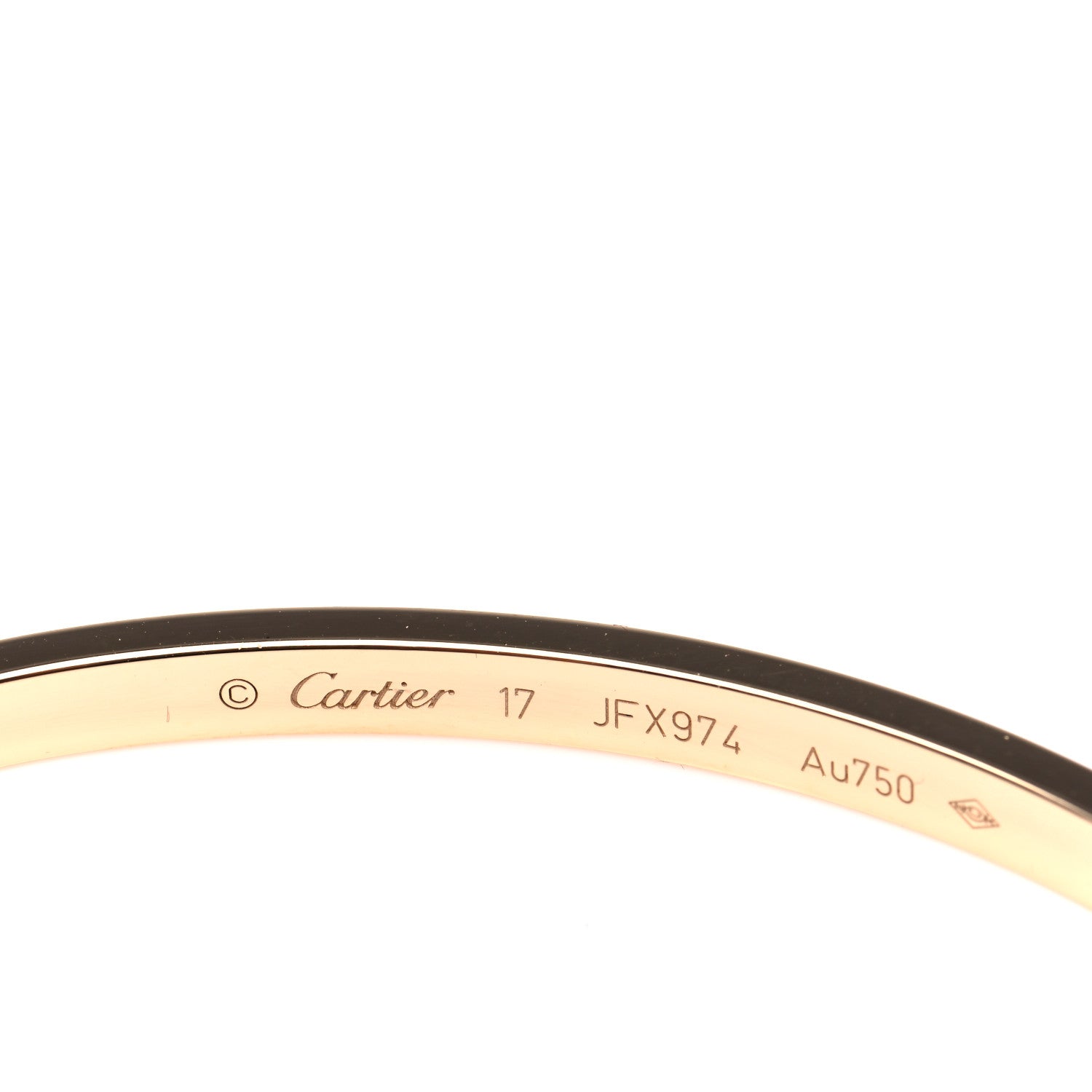 Cartier 18K Yellow Gold Small LOVE Bracelet 17 5 of 9