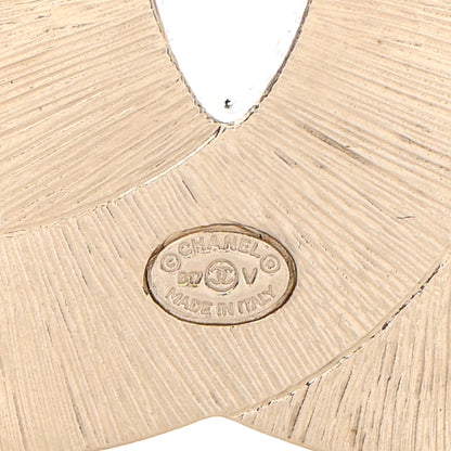 Chanel Metal Quilted CC Brooch Silver Gold 4 of 5
