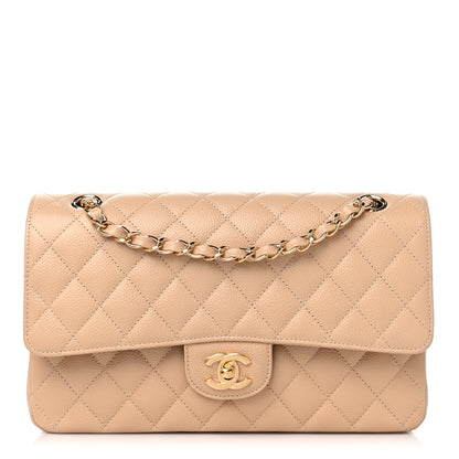 Chanel Caviar Quilted Medium Double Flap Beige 1 of 10