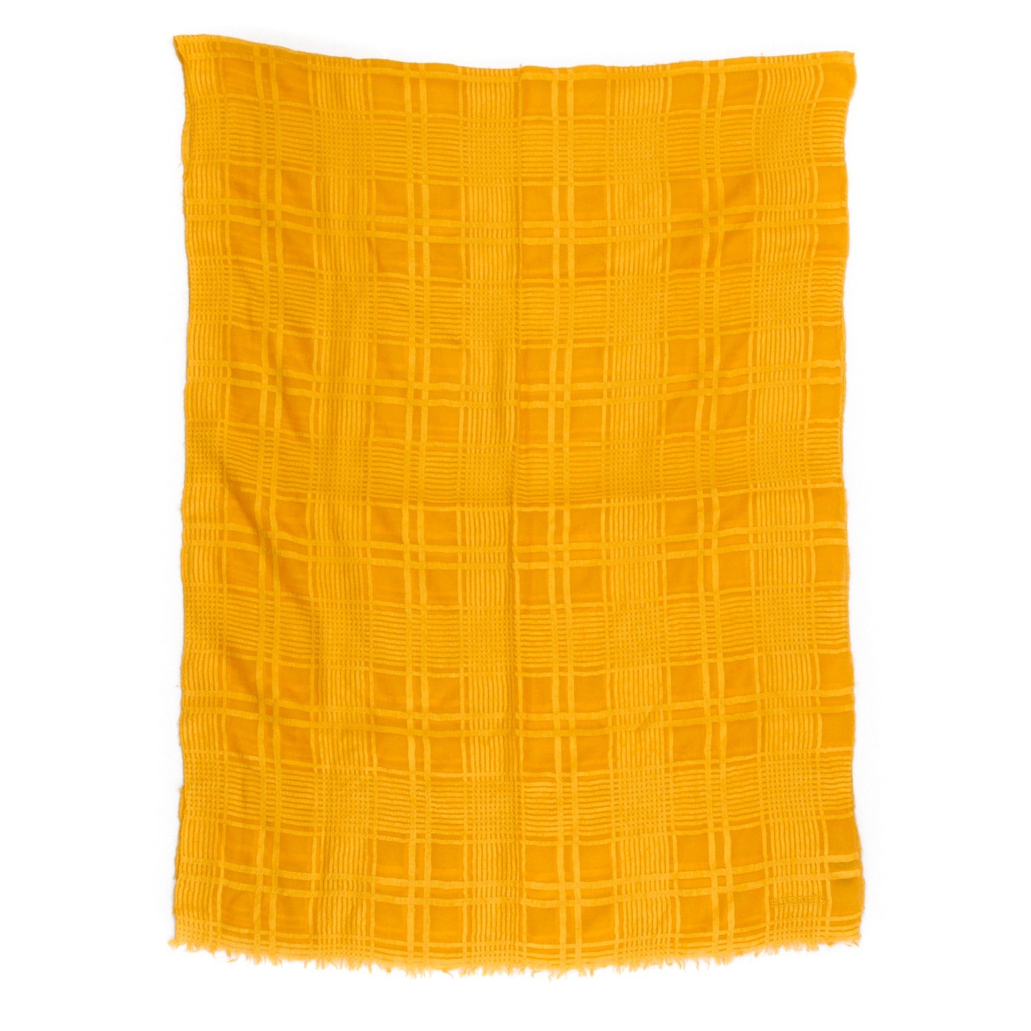 Hermes Cashmere Silk Check Stole 3 of 6