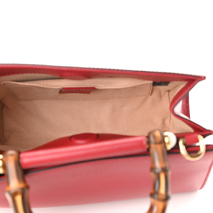 Gucci Nappa Bamboo Web Mini Nymphaea Top Handle Bag Hibiscus Red 6 of 15