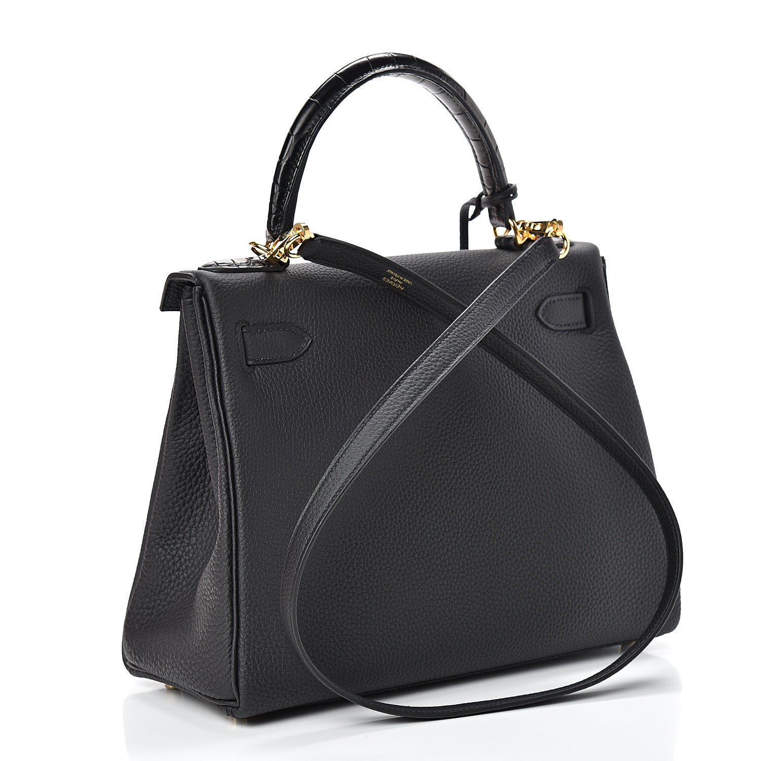 Hermes Togo Matte Alligator Kelly Retourne Touch 28 Black 2 of 39