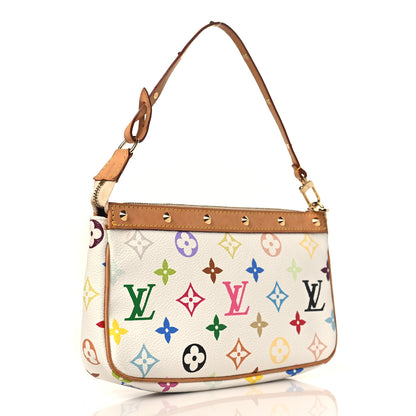 Louis Vuitton Monogram Multicolor Pochette Accessories White 3 of 10