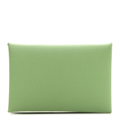 Hermes Epsom Calvi Card Case Vert Criquet 1 of 8