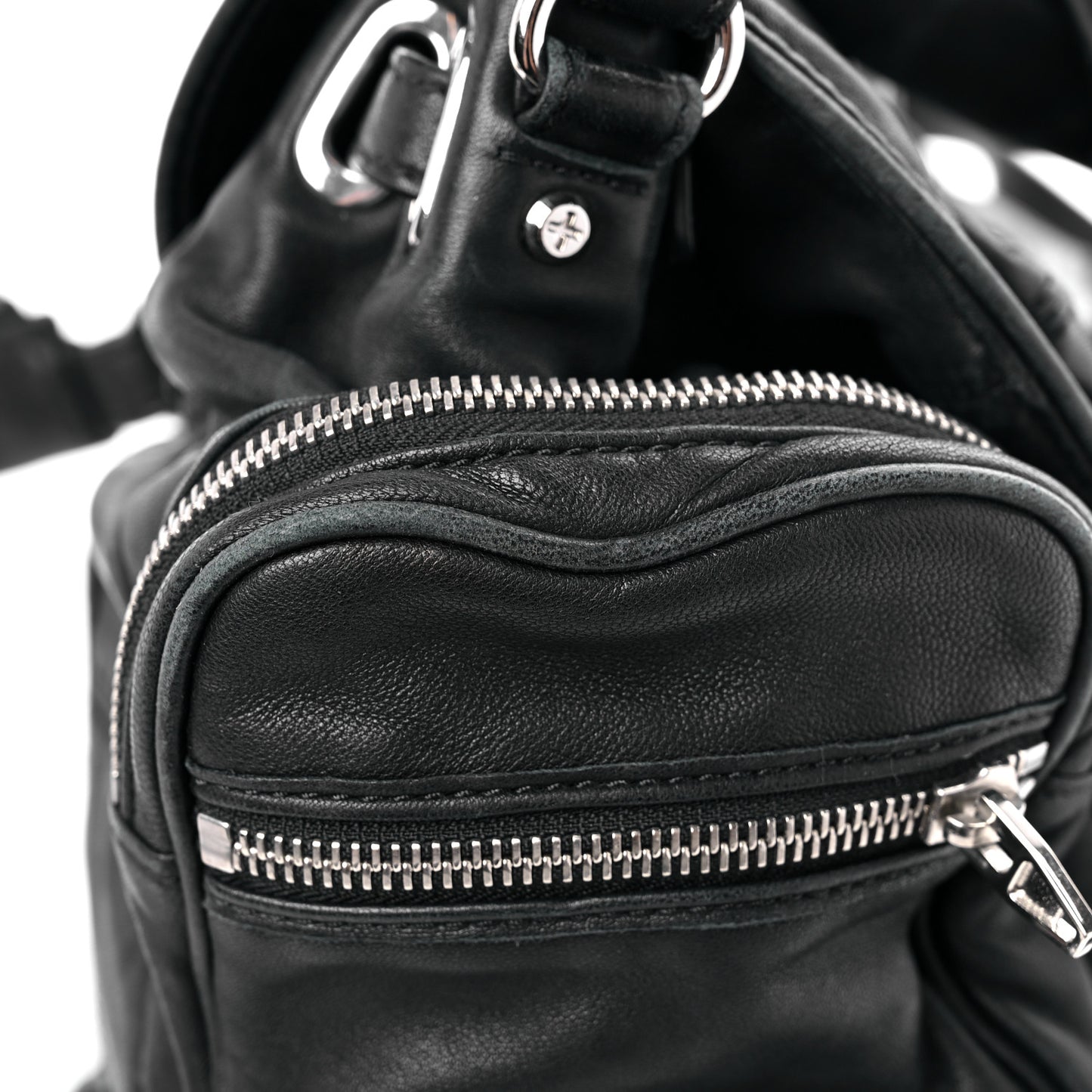 Lambskin Marti Backpack Bag Washed Black Rhodium Hardware