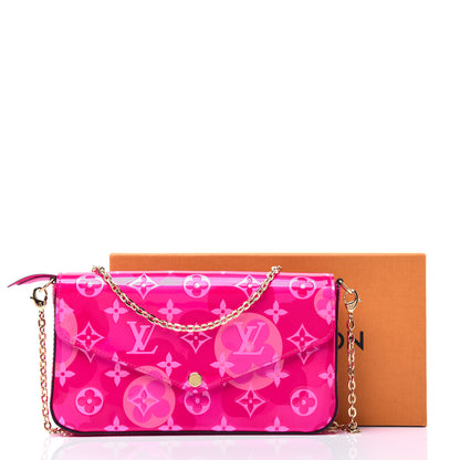Louis Vuitton Vernis Valentine Pochette Felicie Chain Wallet Fuchsia 14 of 14