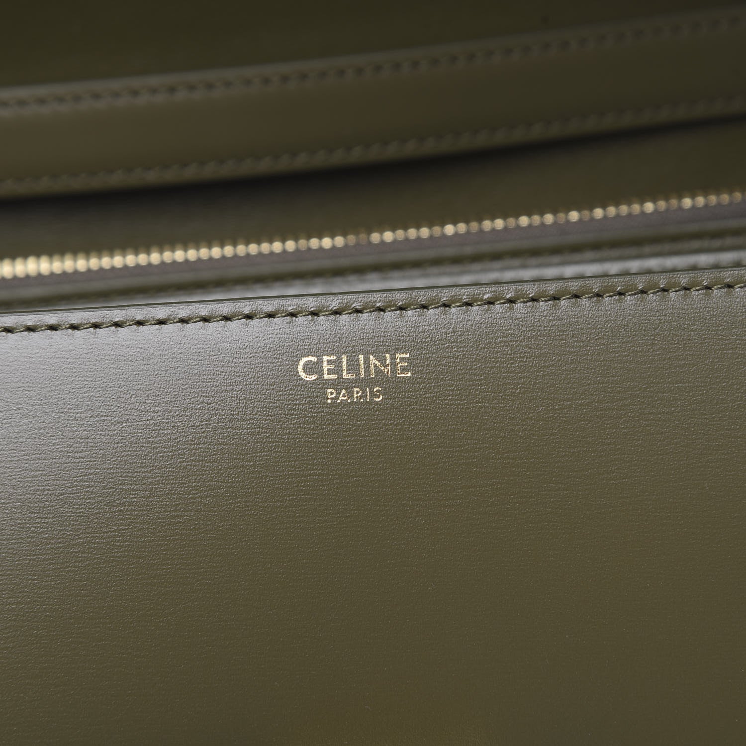 Celine Box Calfskin Medium Classic Box Flap Bag Army Green 6 of 9