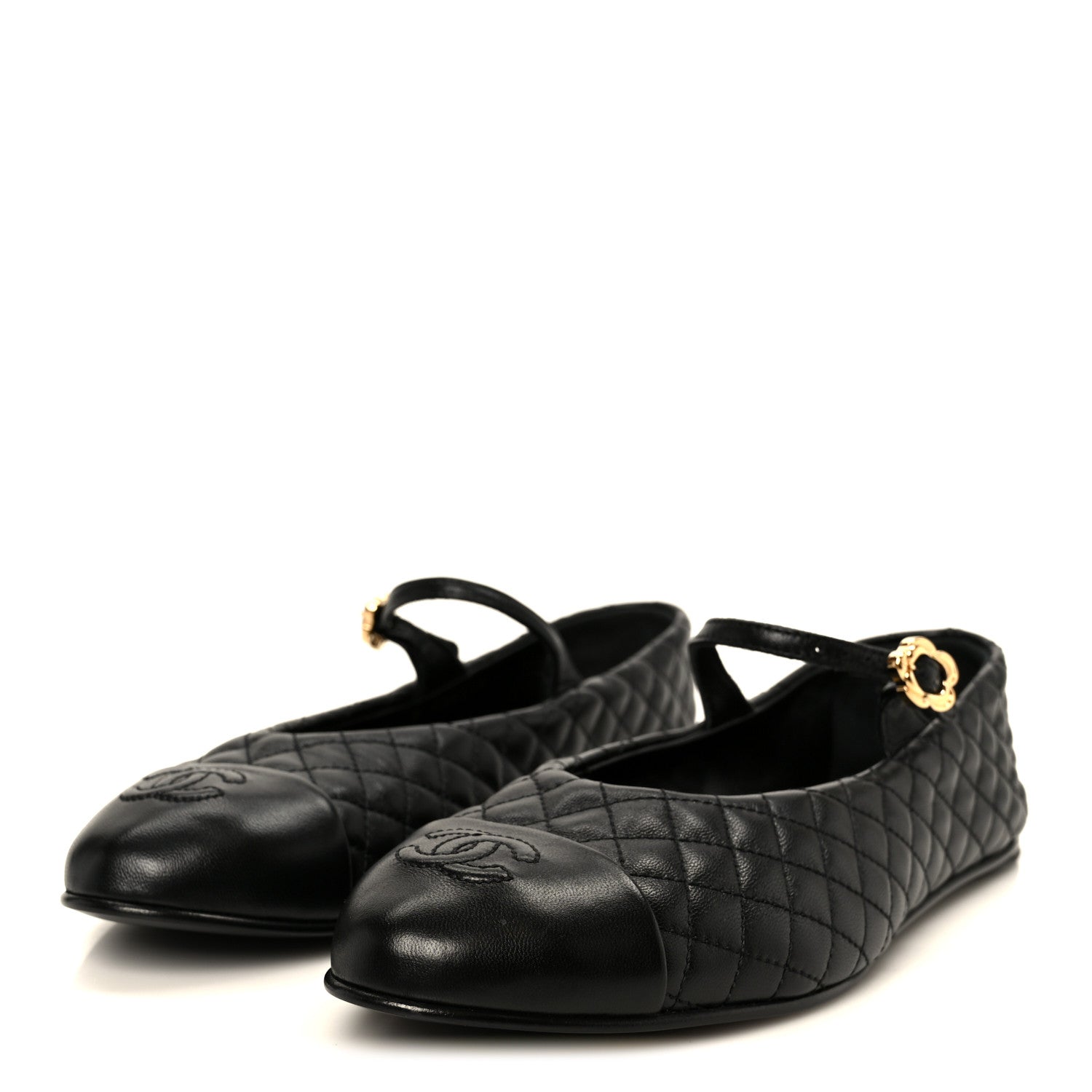 Chanel Lambskin Quilted Mary Jane Flats 36.5 Black 4 of 10