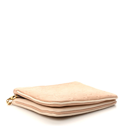 Louis Vuitton Empreinte Double Zip Pochette Beige Rose Creme 4 of 13