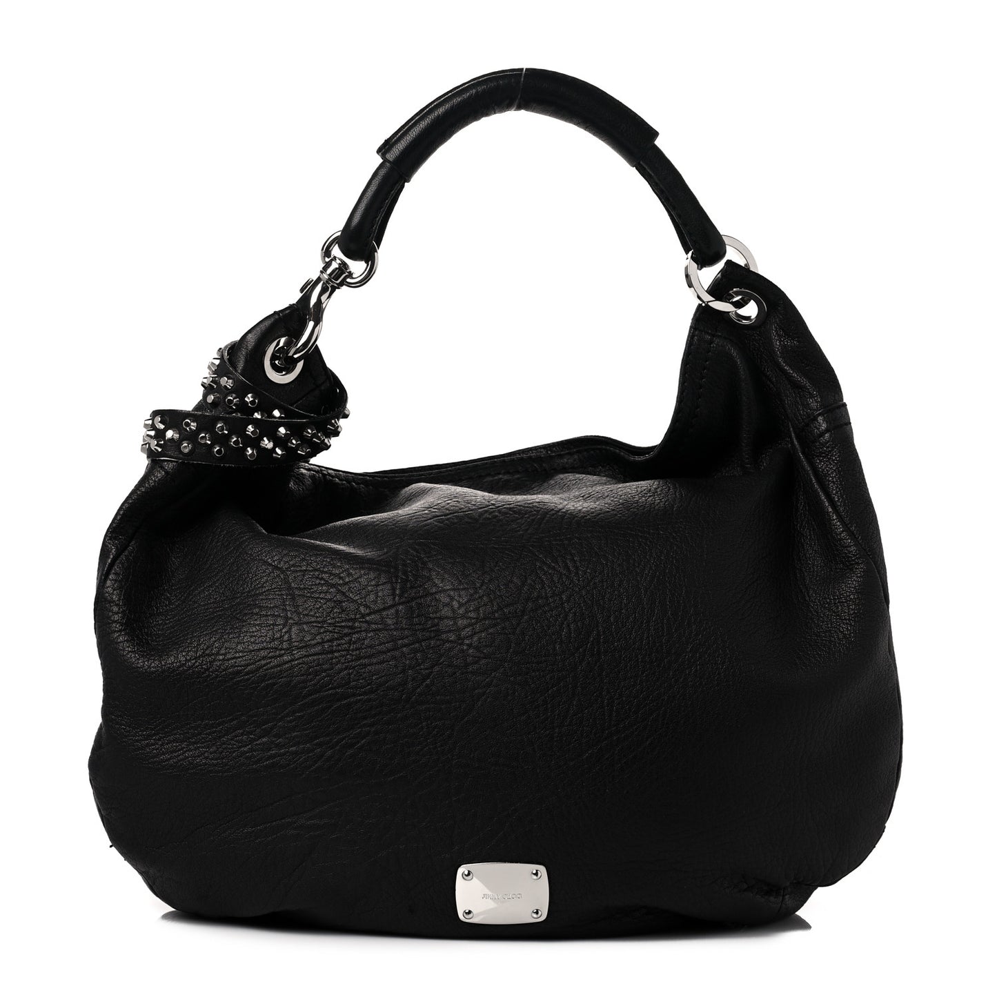 Calfskin Studded Small Sky Hobo Black