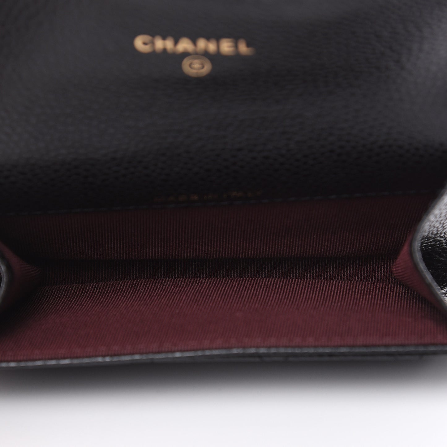 Caviar Quilted Flap Card Holder Black