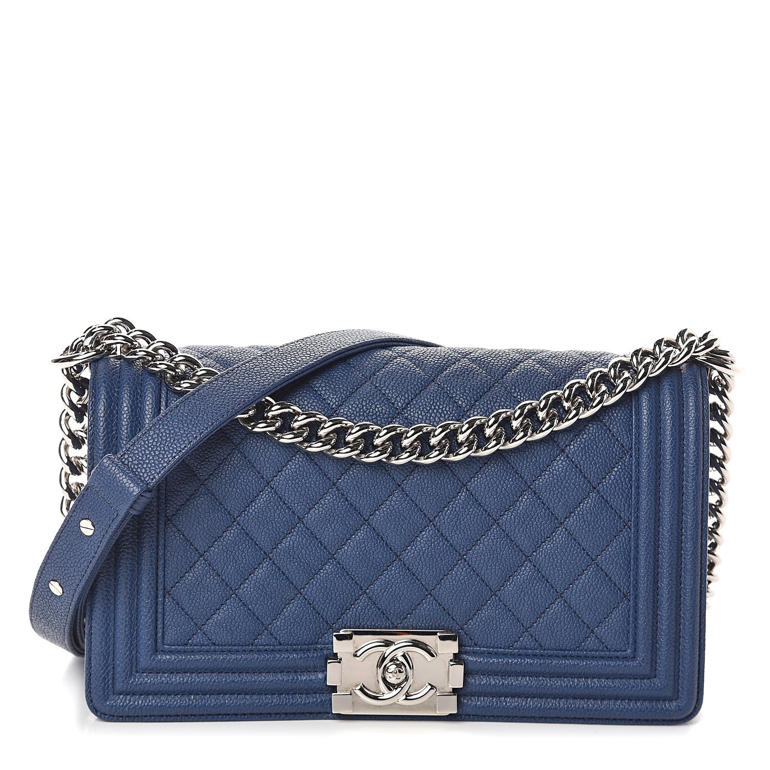 Chanel Caviar Quilted Medium Boy Flap Dark Blue 1 of 9