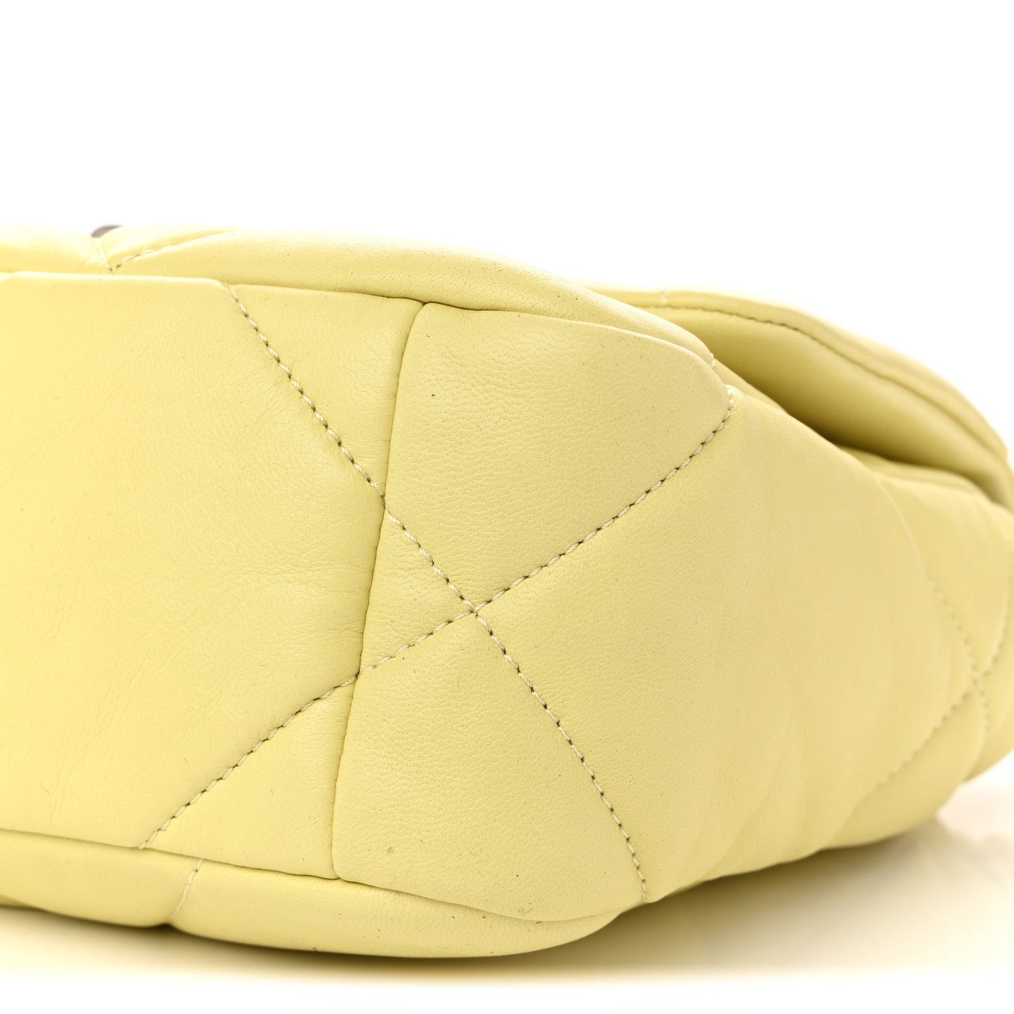Lambskin Quilted Medium Chanel 19 Flap Yellow