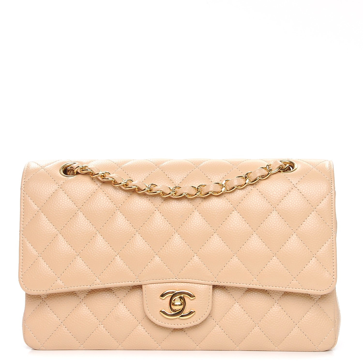 Chanel Caviar Quilted Medium Double Flap Beige Clair 1 of 7