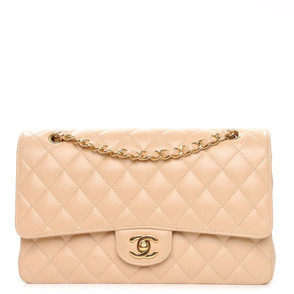 Chanel Caviar Quilted Medium Double Flap Beige Clair 1 of 7