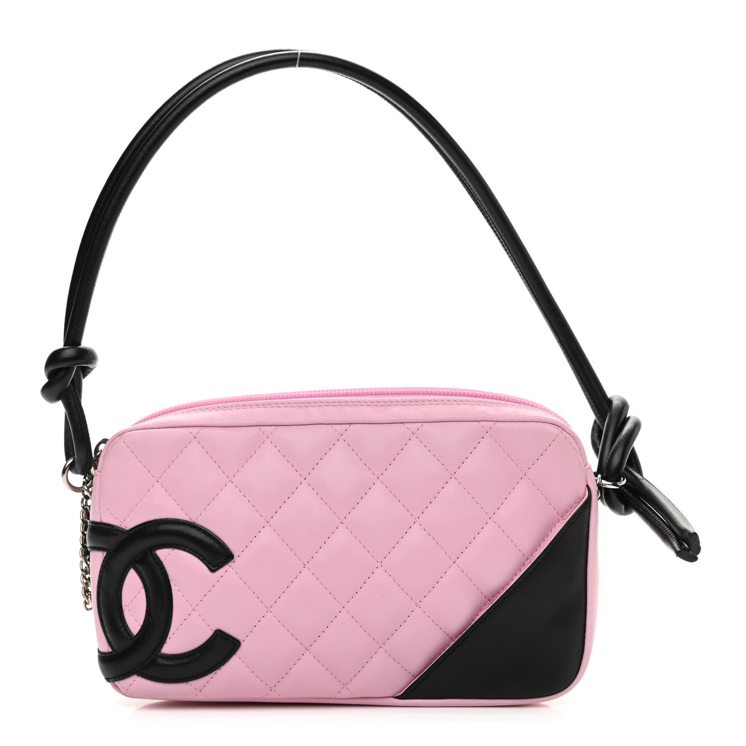 Chanel Calfskin Quilted Cambon Pochette Pink Black 1 of 9