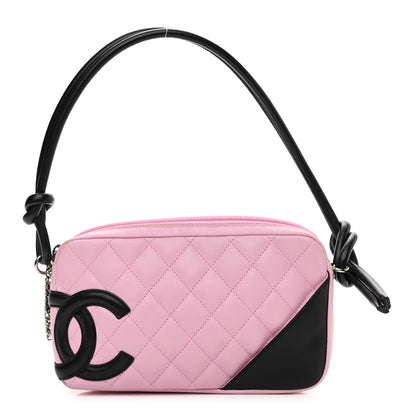 Chanel Calfskin Quilted Cambon Pochette Pink Black 1 of 9