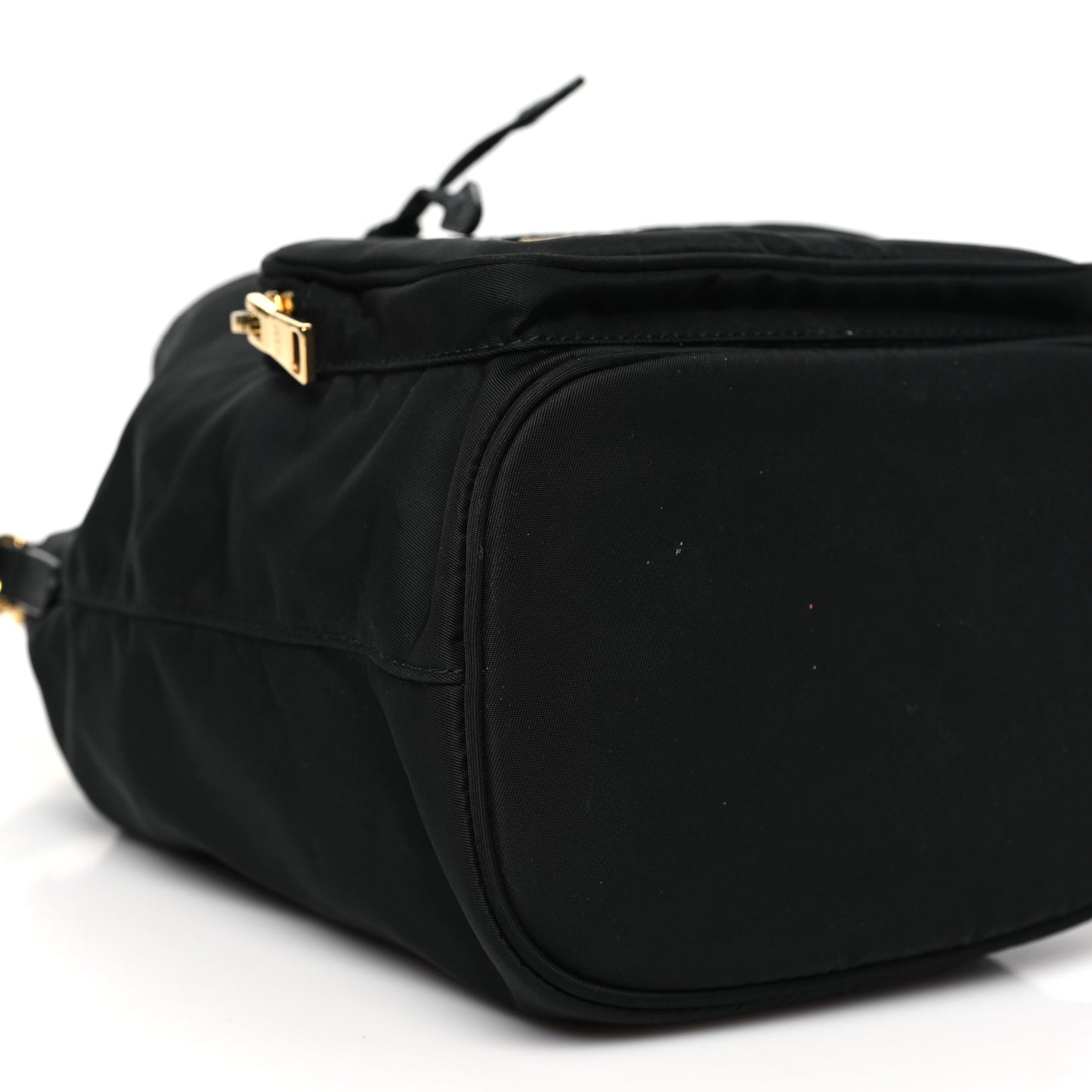 Saffiano Tessuto Nylon Mini Bucket Crossbody Bag Black