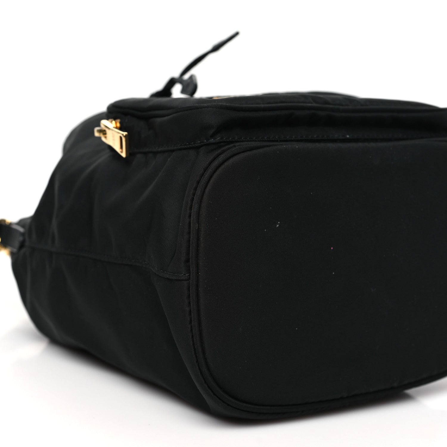Prada Saffiano Tessuto Nylon Mini Bucket Crossbody Bag Black 10 of 11