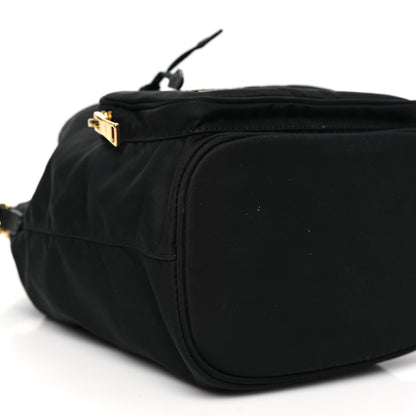 Prada Saffiano Tessuto Nylon Mini Bucket Crossbody Bag Black 10 of 11
