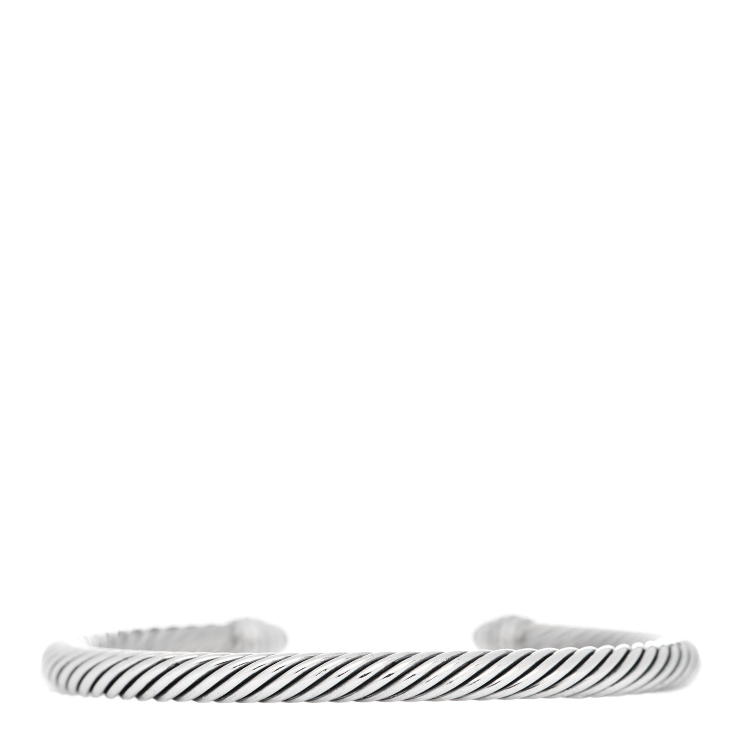 Sterling Silver Pave Diamond 5mm Cable Classics Bracelet