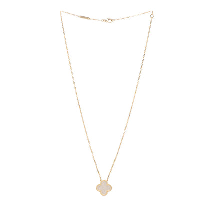 Van Cleef & Arpels 18K Yellow Gold Mother of Pearl Vintage Alhambra Pendant Necklace 3 of 5