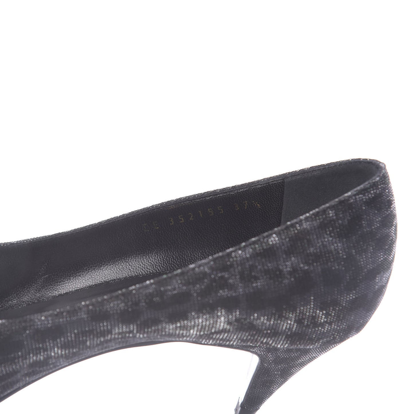 Leopard Lame Double Cat Pumps 37.5 Silver