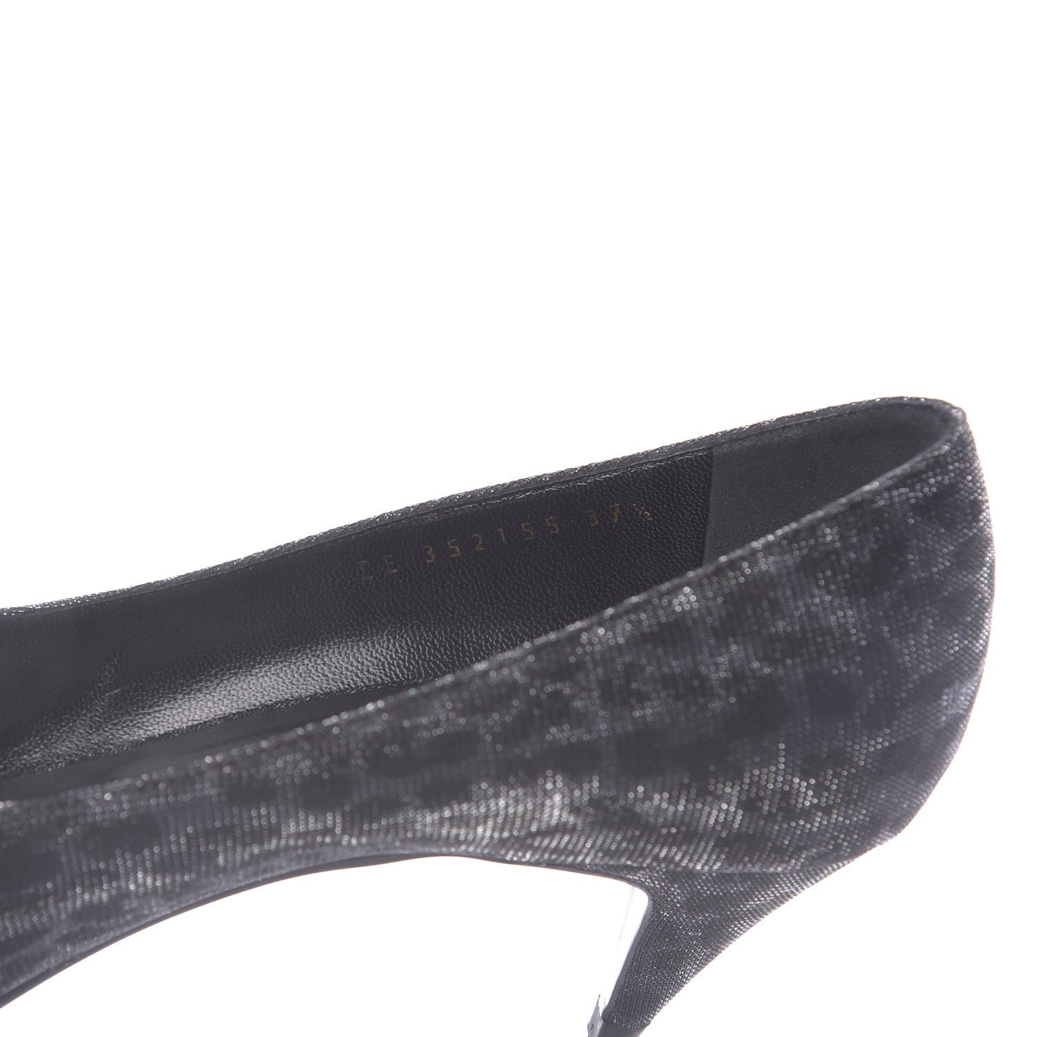 Saint Laurent Leopard Lame Double Cat Pumps 37.5 Silver 9 of 12