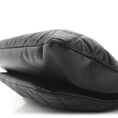 Chanel Lambskin Quilted Frame Clasp Flap Clutch Black 10 of 10