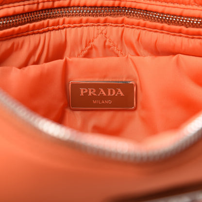 Prada Tessuto Nylon Bomber Clutch Papaya 8 of 10