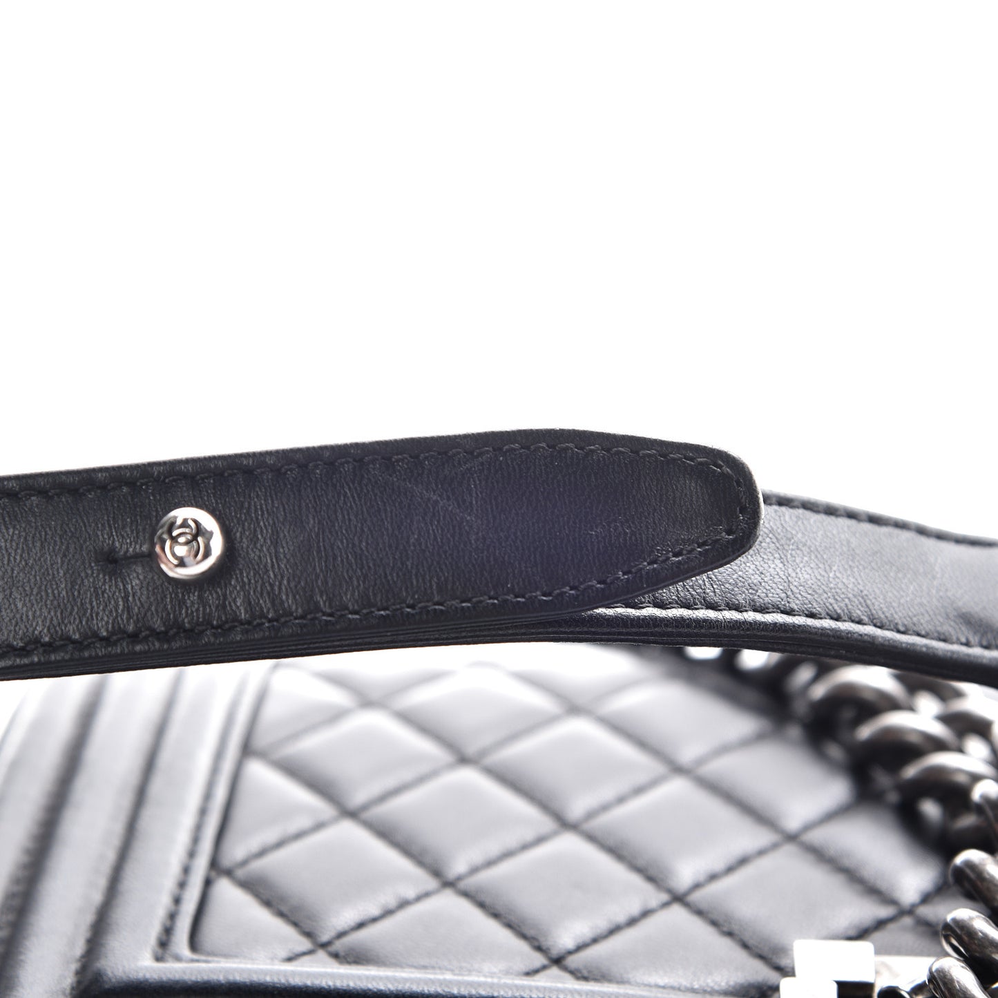 Lambskin Quilted Medium Boy Flap Black