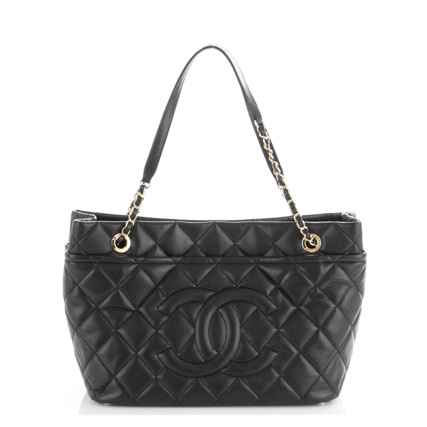 Caviar Quilted Timeless CC Soft Tote Black
