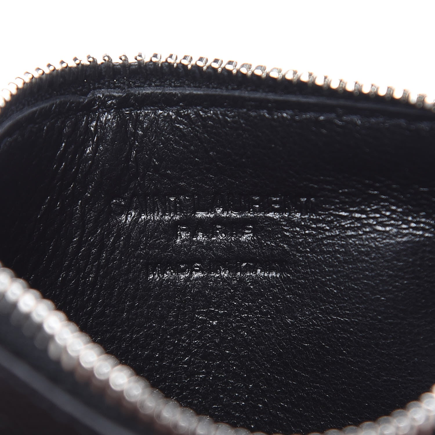 Saint Laurent Grained Calfskin 5 Fragments Zip Pouch Card Holder Black 6 of 6