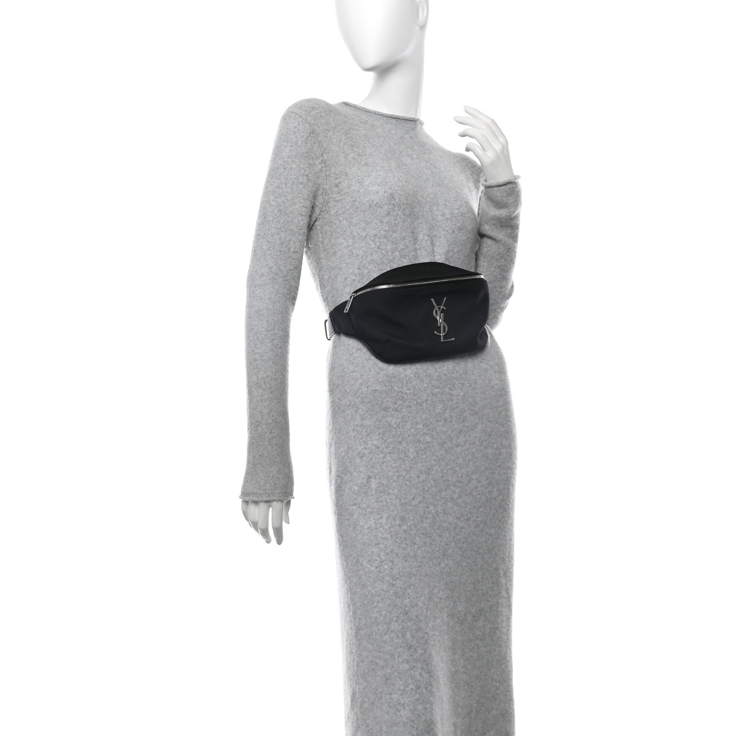 Saint Laurent Canvas Monogram Belt Bag Black 2 of 12