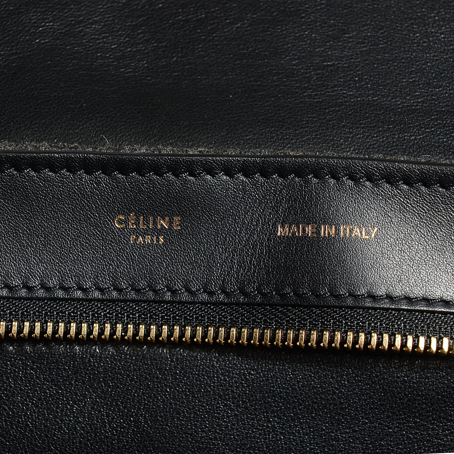 Celine Smooth Calfskin Felt Medium Trapeze Dark Grey 6 of 9