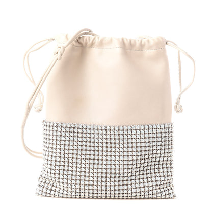 Alexander Wang Lambskin Crystal Rhinestone Ryan Mini Drawstring Bag Beige 1 of 10