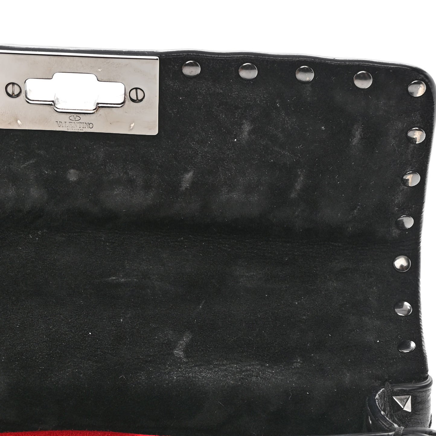 Craquele Nappa Small Rockstud Spike Shoulder Bag Black