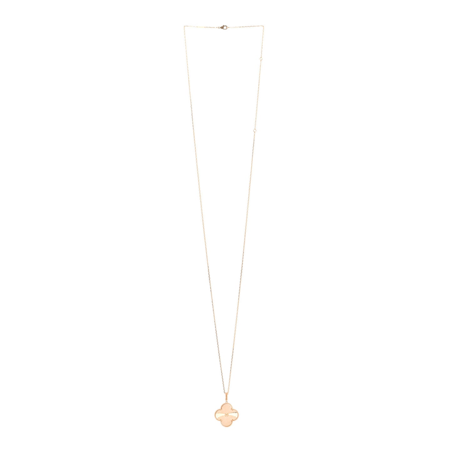 18K Yellow Gold Guilloche Magic Alhambra Long Necklace