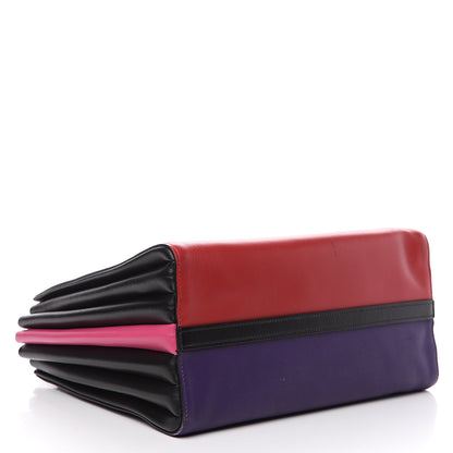 Prada City Calfskin Medium Colorblock Bibliothèque Tote Fuoco Viola Black 3 of 11